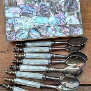 Mother of Pearl Handled and Pearl topped box